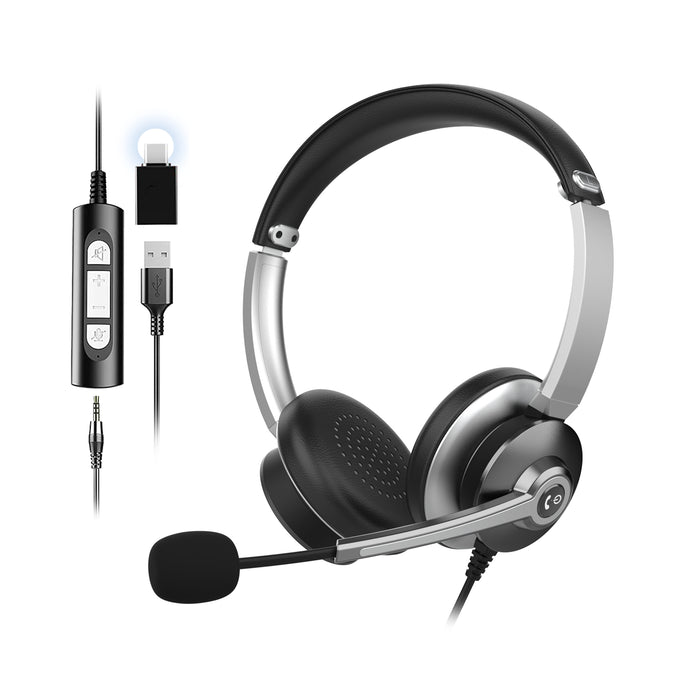 MHP-782 Headphone with Mic 3.5mm Jack and USB connector for Computer