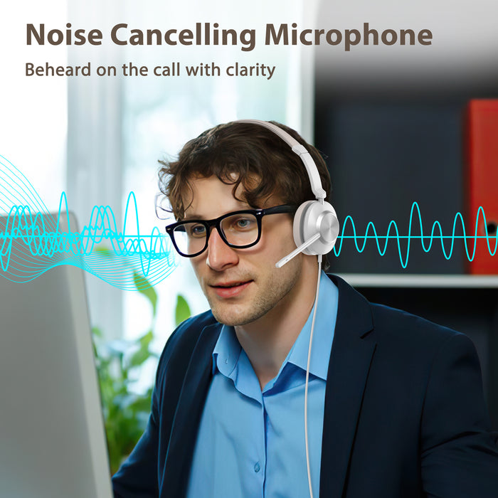 MHP-886 Wired USB Headset With ENC Noise cancelling Microphone